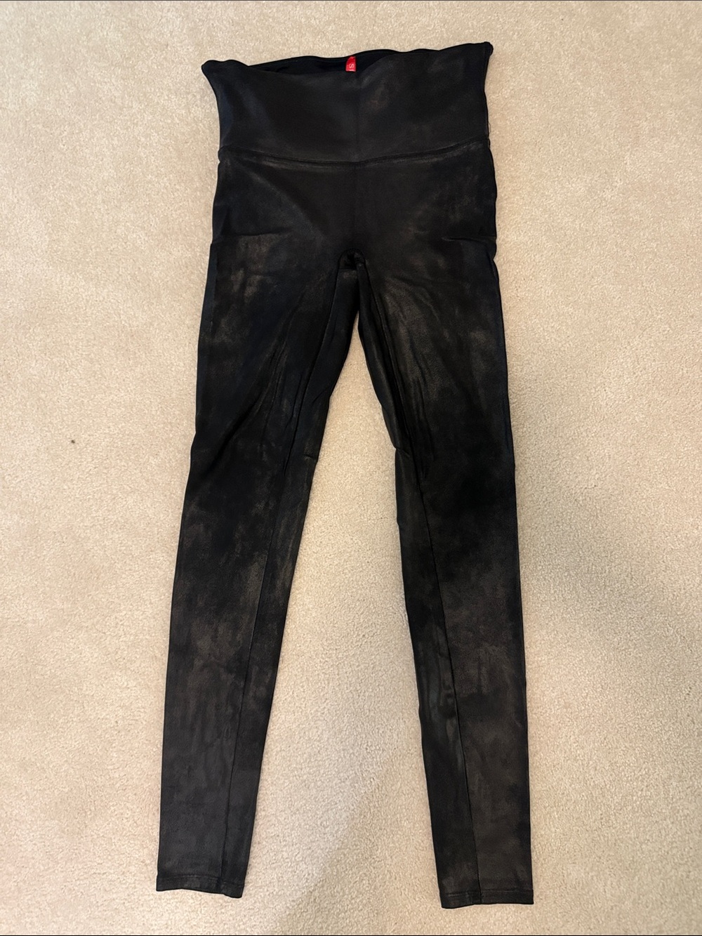 SPANX Black Kids High-Waist Faux-Suede Leggings - Sleek Fit